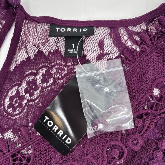Torrid Lace Long Sleeve Blouse Top Sz. 1X - Picture 5 of 9